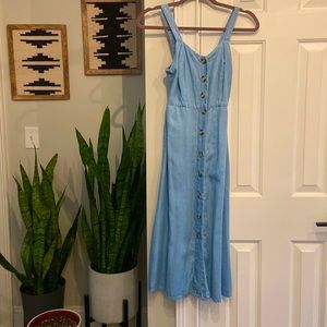 Boho Denim Maxi Dress